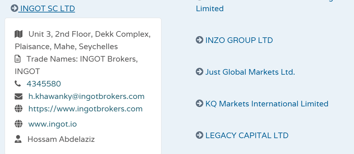 Confirmation of INGOT’s authorization as a securities dealer by the Seychelles FSA.