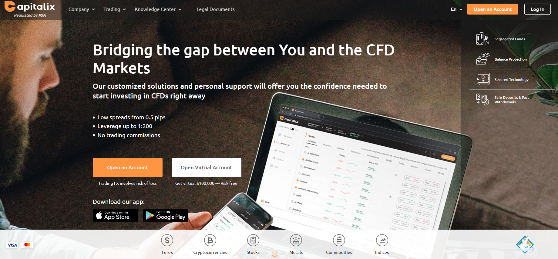 The homepage capitalix.com looks template-like and has poor readability